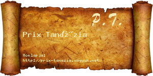 Prix Tanázia névjegykártya
